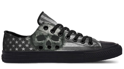 B&W American Skull Black Lowtop Sneaker
