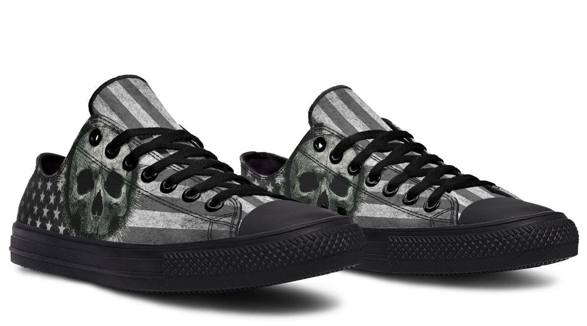B&W American Skull Black Lowtop Sneaker