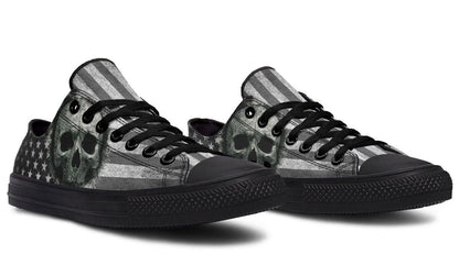 B&W American Skull Black Lowtop Sneaker
