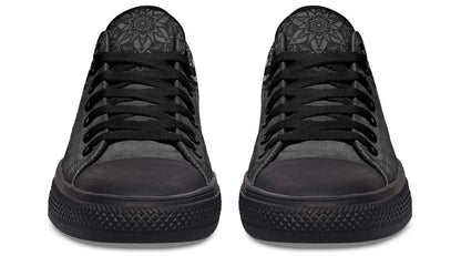 Mandala Skull Pattern Black Lowtop Sneaker