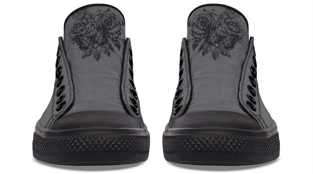 Moth and Rose Black Lowtop Sneaker