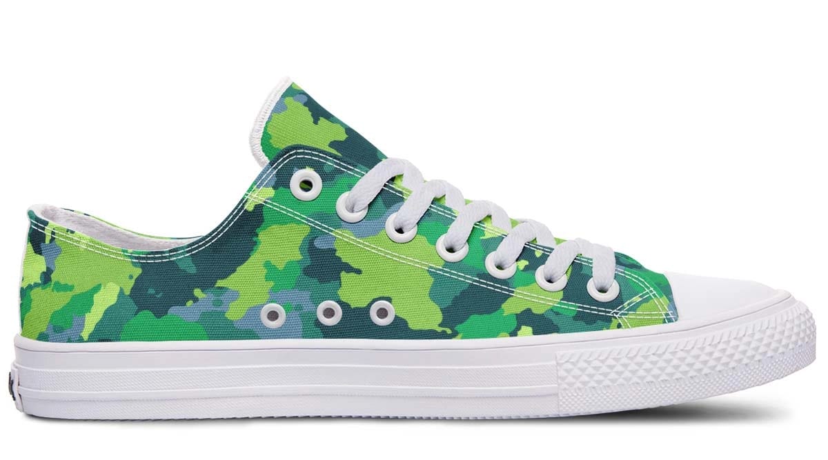 Moss Camo Pattern White Lowtop Sneaker