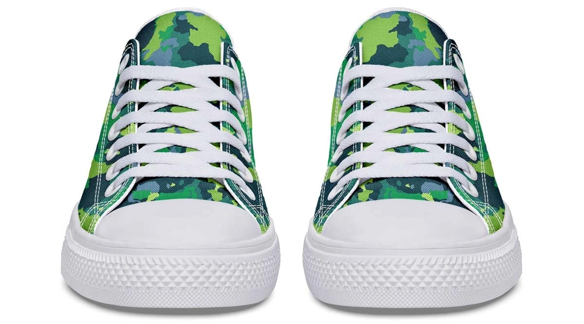 Moss Camo Pattern White Lowtop Sneaker