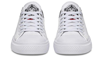 Lion With Rose White Lowtop Sneaker