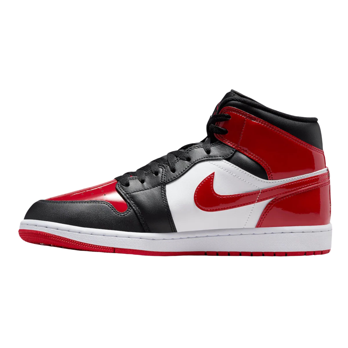 Nike Air Jordan 1 Mid Se Patent Bred Toe