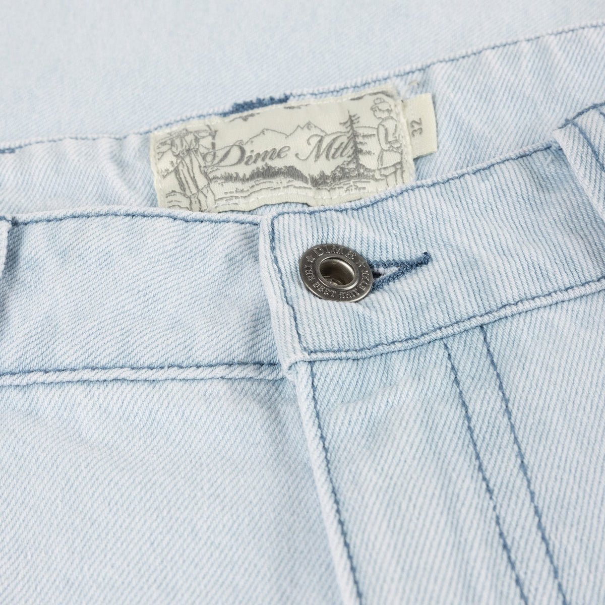 Dime Men Classic Baggy Denim Pants Light Washed