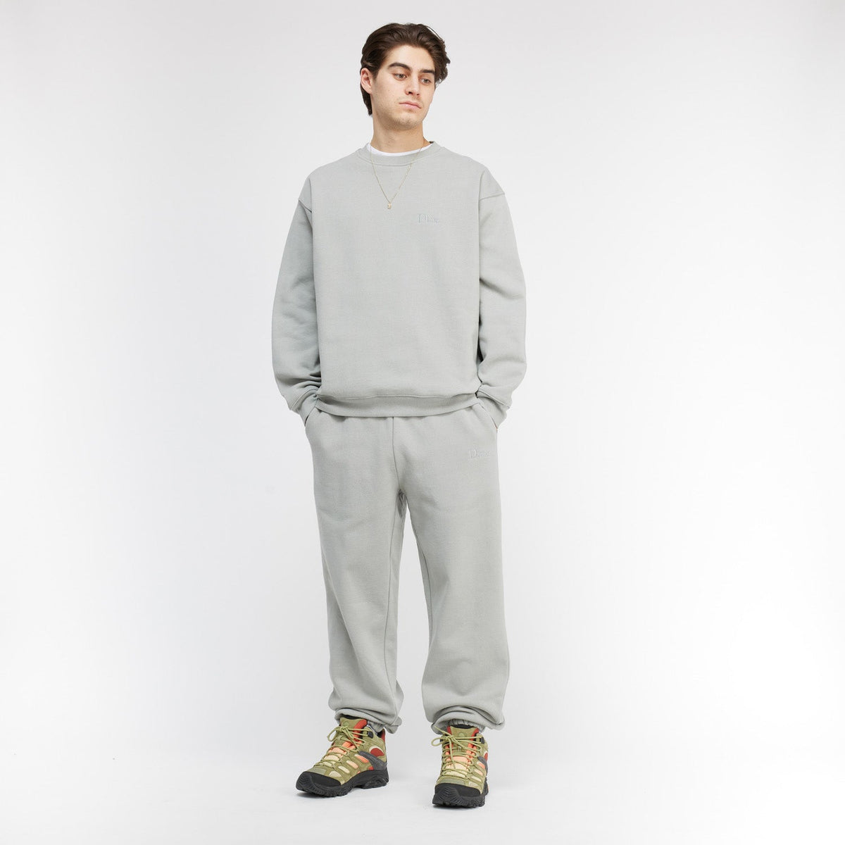 Dime Men Classic Small Logo Crewneck Gravel