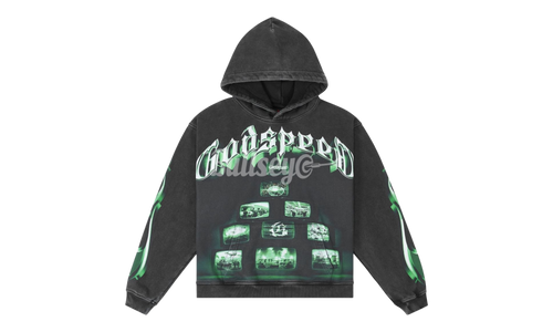 Godspeed Overstimulation 2025 Washed Black Hoodie