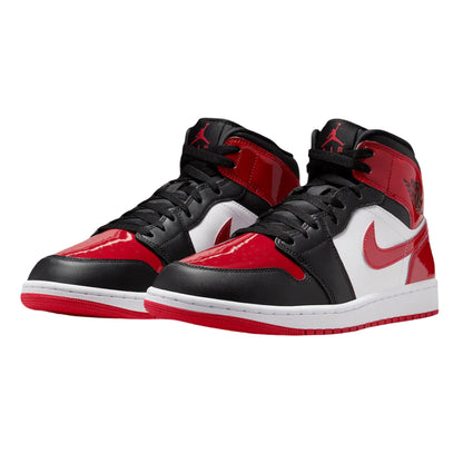 Nike Air Jordan 1 Mid Se Patent Bred Toe